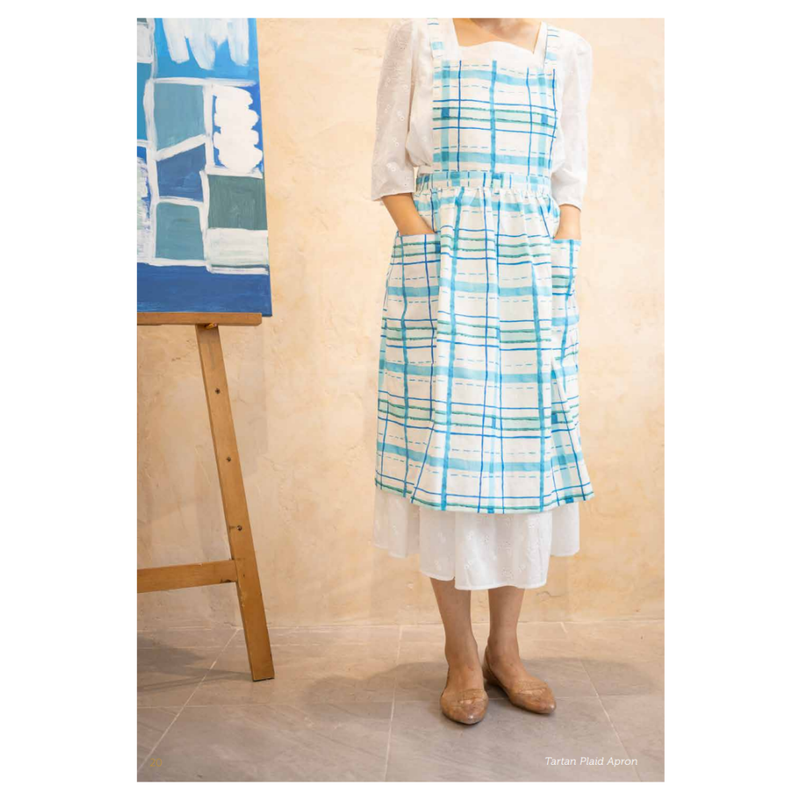 TUTI COLORI Premium Line-Cotton Blend Apron from Jeju Artists - Tartan Plaid