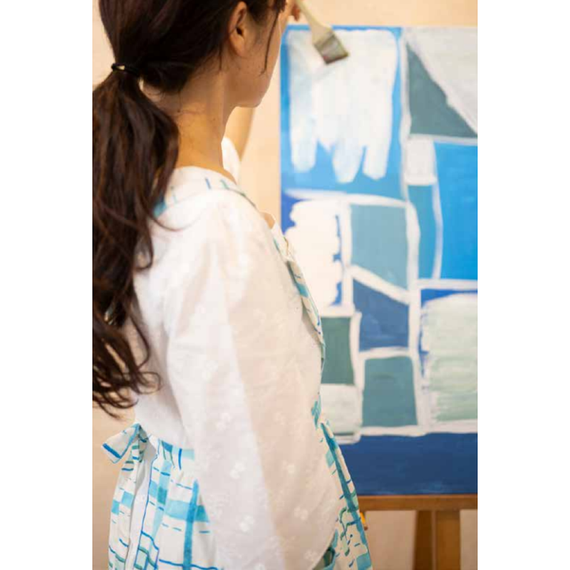 TUTI COLORI Premium Line-Cotton Blend Apron from Jeju Artists - Tartan Plaid