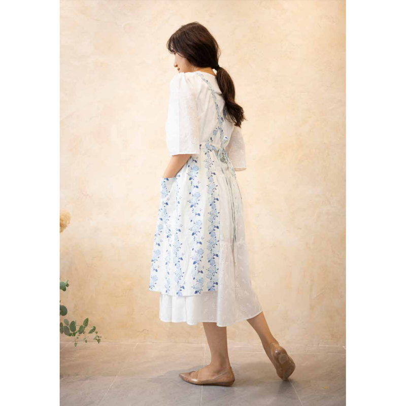 TUTI COLORI Premium Line-Cotton Blend Apron from Jeju Artists - Vintage Rose