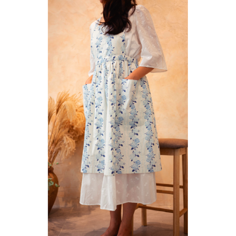 TUTI COLORI Premium Line-Cotton Blend Apron from Jeju Artists - Vintage Rose