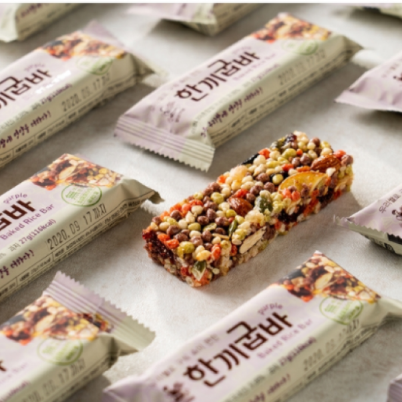 MYUNGSUNG Baked Rice Bar Purple 27g x 12 Bars in a box
