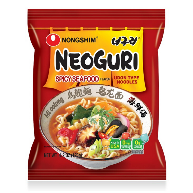 Nongshim Neoguri Spicy Seafood Ramen Multipack (4 Packs per Order)