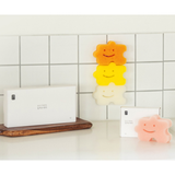 SAENGONG Smiley Stick-On Kitchen Scrubber Sponge (3 in a box)
