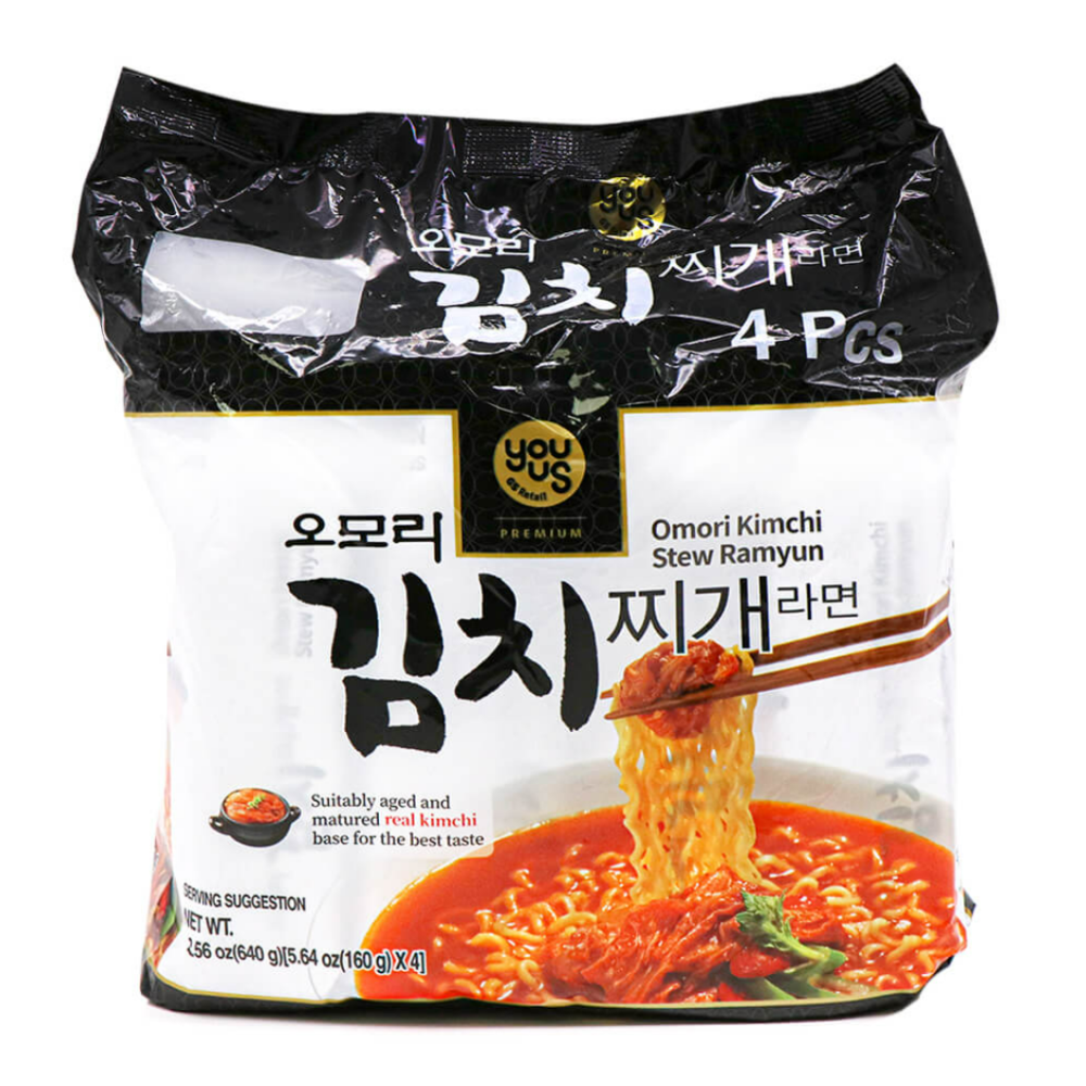 YOU US Omori Kimchi Stew Ramyun (4 Packs per Order)