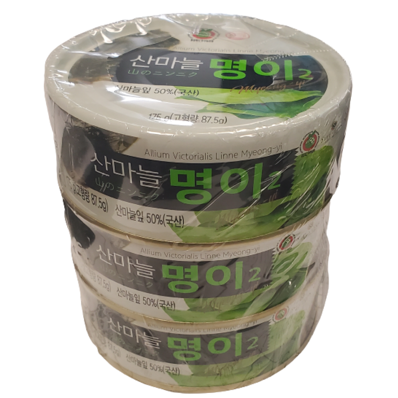 Pickled Alpine Leek Leaves (Myeong-yi ) 175g x 3 Cans per Order