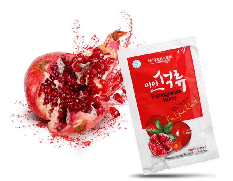 SeoulMills pomegranate health drink in packs. 