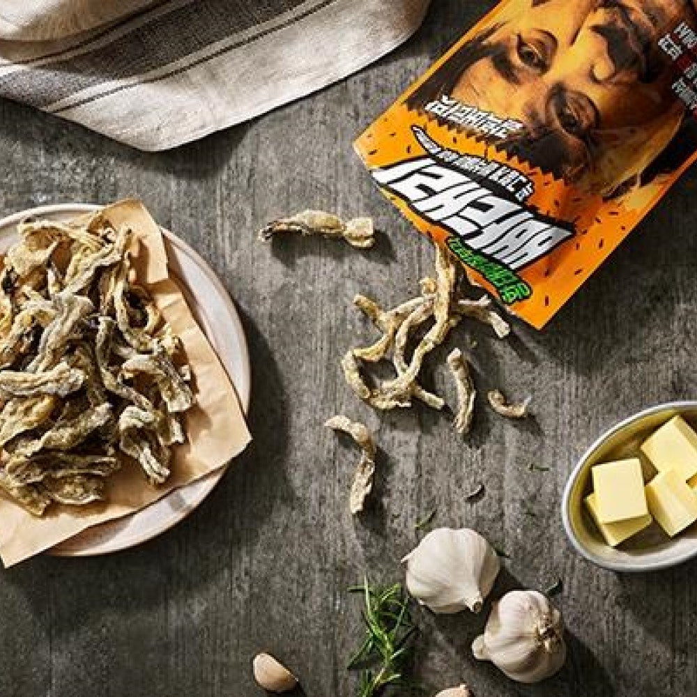 [CLEARANCE SALE] Famous Dried Pollock Skin Crisps 30g x 3 Bags per Order (Choose from Original, Spicy, or Garlic Butter Flavor) EXP. DATE: 1/27/22