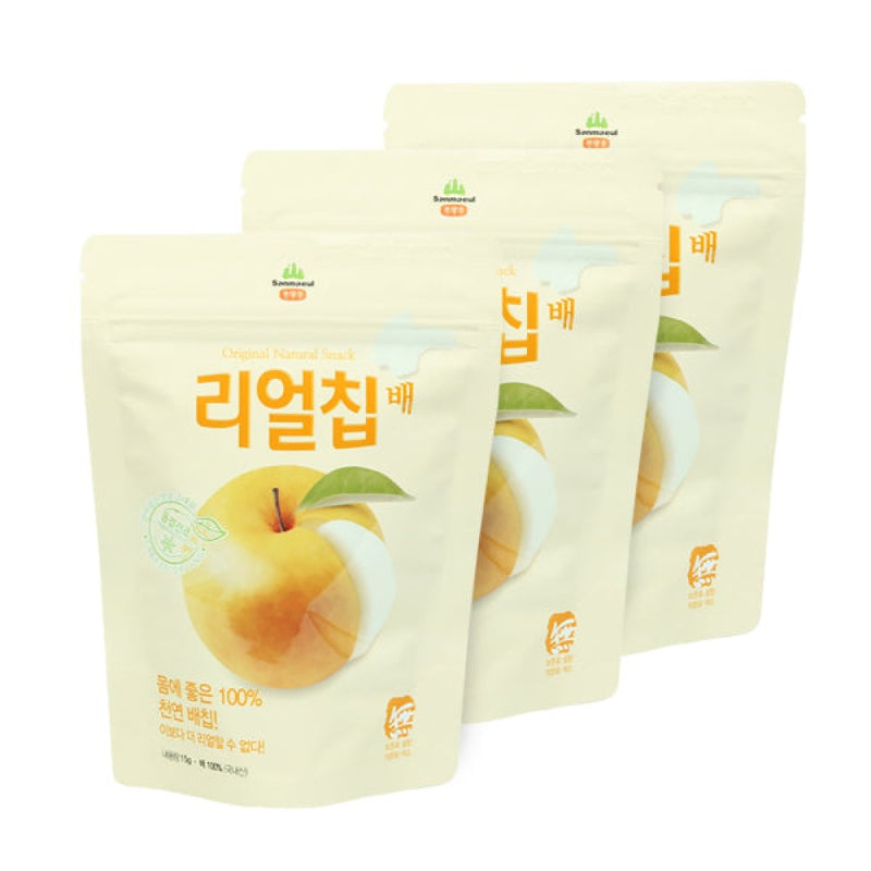 100% Natural Freeze-Dried Pear Real Chips 15g x 3 bags