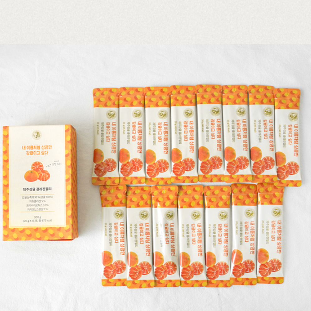 CAMILLA’S RECIPE Jeju Tangerine Collagen Jelly with Prebiotics 20g x 15 Jelly Sticks