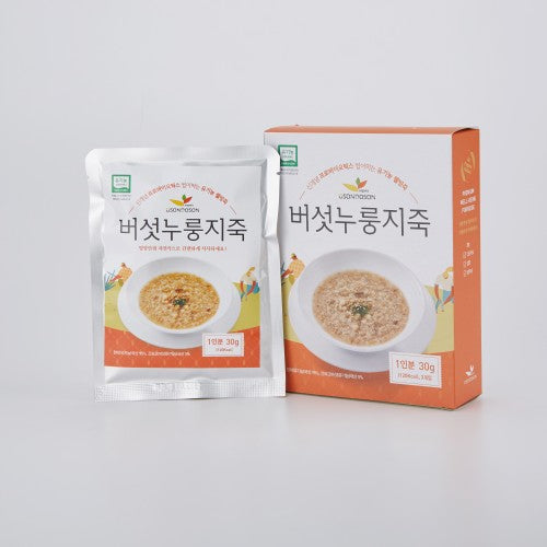 Organic Mushroom and Scorched Rice (Nurungji) Porridge (30g x 3 Packs)